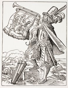 German Musician Playing a Military Trumpet, from 